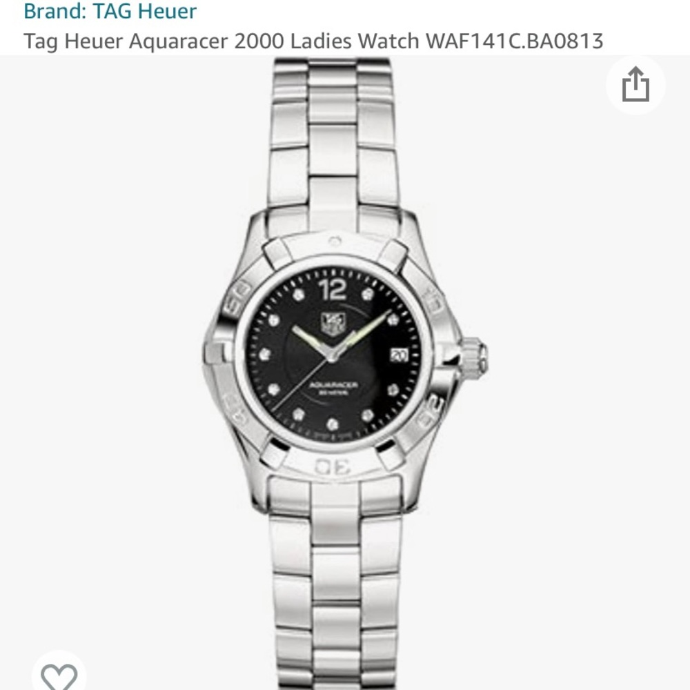 Tag Heuer Aquaracer Quartz mvmt, black dial w/diamonds, stainls steel,300m, 27mm